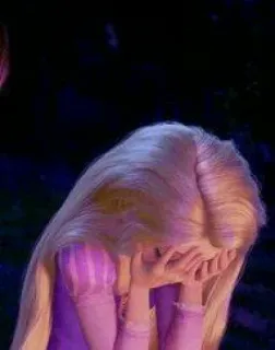 🌻 a7e638be Rapunzel Tangled 迪士尼, 卡通, 难过, 哭, 公主 telegram sticker