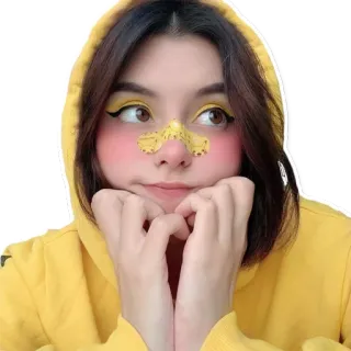 🙃 97b4146d женщина, девушка, портрет, толстовка, милая, мода, красота telegram sticker