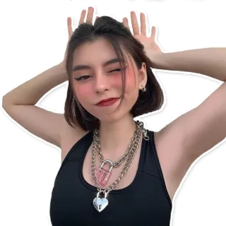 🐰 caa6ebb4 женщина, ожерелье, наклейка, подросток, портрет, милый telegram sticker