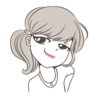 😏 2352b2cd 漫画, 女の子, 女性, アニメ, イラスト, ポートレート, 笑顔 telegram sticker