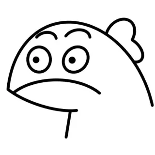 😳 73763e0e 물고기, 만화, 슬픈, 화난, 그림, 윤곽선 telegram sticker