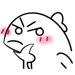 🤔 818e1353 화난, 만화, 볼빨개짐, 물고기, 짜증, 표정 telegram sticker