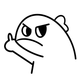 👆 b871ddbe 만화, 가운데 손가락, 불쾌한, 제스처, 화난, 캐릭터 telegram sticker