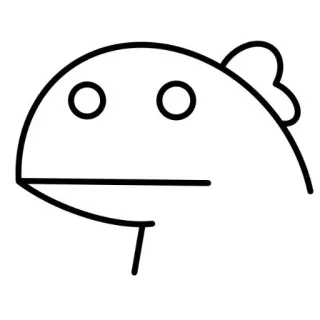 😐 d443fed2 물고기, 만화, 동물, 일러스트, 심플, 미니멀리즘, 선화 telegram sticker