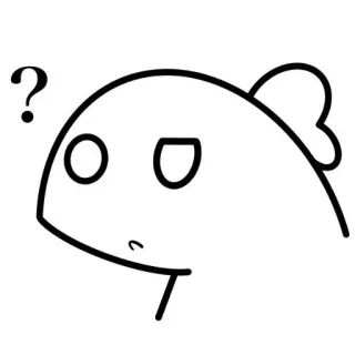 ❔ d7207827 ? 질문, 혼란스러움, 물고기, 선 그림, 스티커, 귀여운, 만화 telegram sticker