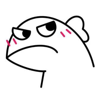 🤨 da2f3cbf 물고기, 화난, 만화, 동물, 이모티콘, 밈 telegram sticker