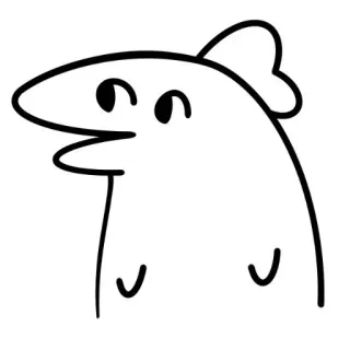 😁 ddafe3f1 만화, 캐릭터, 드로잉, 심플, 미니멀, 흰색, 검정색, 물방울 telegram sticker