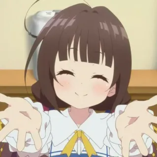 🐰 0f6e3856 аниме, девушка, улыбается, счастливая, милая, мультфильм, анимированный, весёлая telegram sticker