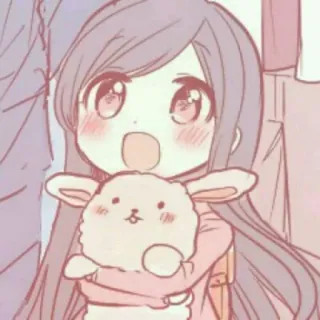 🐰 1867c64f Аниме, Девушка, Милый, Кролик, Чиби, Мультфильм telegram sticker