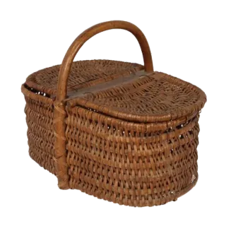 🧺 16de58fa wicker basket, basket, picnic basket, brown, container whatsapp sticker
