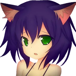 😊 0aa44ca7 Anime Mädchen, Katzenohren, Neko, Süß, Cartoon, Illustration telegram sticker