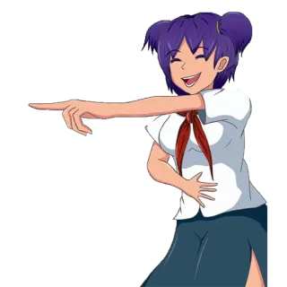 😁 54bba74f Anime, Mädchen, Lachen, Zeigen, Cartoon, Charakter, Schuluniform telegram sticker