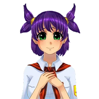 ☺️ 59361ac0 Anime, Mädchen, Schuluniform, Cartoon, Lila Haare telegram sticker