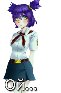 😟 85d6acf1 Ой... Anime, Mädchen, Ausdruck, Russisch, Schuluniform, Cartoon telegram sticker