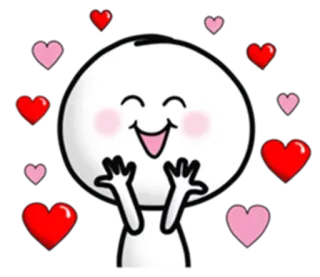 ❤️ 08044fdd Kreskówka, Postać, Serca, Miłość, Słodkie telegram sticker