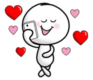 😍 3a3c7b96 kreskówka, miłość, serce, postać, słodkie, telefon telegram sticker