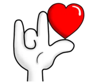 ❤️ 9d8d9ce4 miłość, język migowy, serce, gest, dłoń telegram sticker
