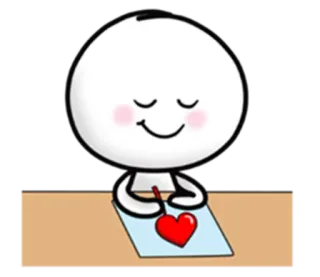 ❤️ bf9d07e3 rysunek, serce, miłość, kreskówka, patyczak telegram sticker