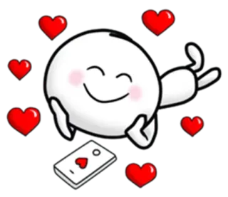 😘 f99d064e Kreskówka, Postać, Serca, Miłość, Emoji, Słodkie telegram sticker