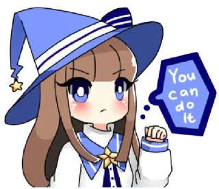 ✊ de92bb4f You can do it อนิเมะ, แม่มด, การ์ตูน, ให้กำลังใจ, แรงบันดาลใจ, ผู้หญิง telegram sticker