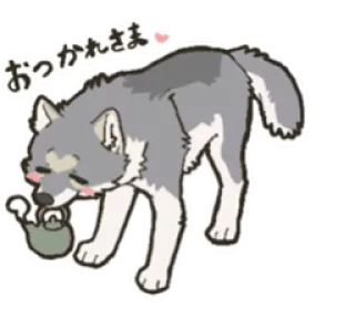 Cute wolf family telegram stickers