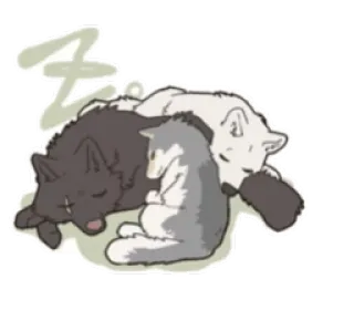 💤 904345bc wilk, śpiący, kreskówka, zwierzę telegram sticker