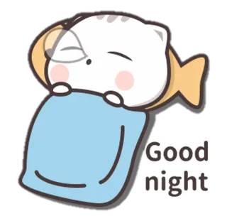 😴 5a067f86 Good night ราตรีสวัสดิ์, นอนหลับ, น่ารัก, แมว, สัตว์, การ์ตูน whatsapp sticker