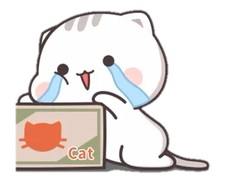 😭 df99294e Cat แมว, ร้องไห้, เศร้า, สัตว์, การ์ตูน, น่ารัก whatsapp sticker