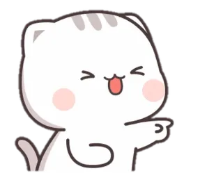 🤣 e9e90297 แมว, น่ารัก, ชี้, การ์ตูน, คาวาอิ whatsapp sticker
