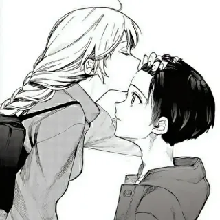 💋 445e72f5 Anime, Pocałunek, Miłość, Para, Lesbijka, LGBT, Uczucie telegram sticker