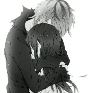 🤍 5db1e89b Anime, Przytulanie, Smutny, Para, Romans, Manga, Emocjonalny, Związek telegram sticker