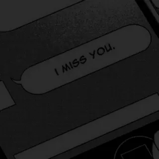 🤕 b3087d11 I MISS YOU. Tęsknię za tobą, Tekst, Dymek, Wiadomość telegram sticker