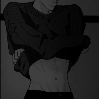 ☕ c3faa9e9 Anime, Mężczyzna, Brzuch, Tułów, Grafika telegram sticker