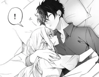 💫 e1cbebe1 ! Anime, Miłość, Mężczyzna, Kobieta, Para, Spać, Łóżko telegram sticker