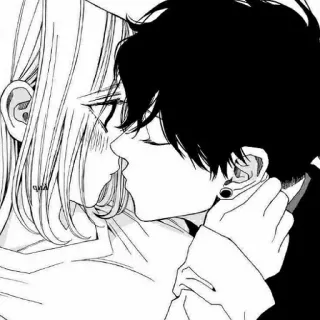 🦋 e5847408 pocałunek, romans, miłość, para, sztuka, rysunek, LGBT telegram sticker