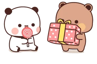 📦 018c01c2 ours, panda, cadeau, sucette, mignon, kawaii whatsapp sticker