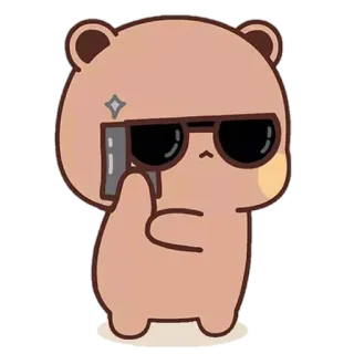 🤎 417620b2 Dessin animé, Ours, Doigt d'honneur, Offensant, Lunettes de soleil, Illustration whatsapp sticker