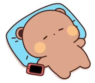 😴 6b413531 ours, dormir, dessin animé, oreiller, mignon, relaxation whatsapp sticker