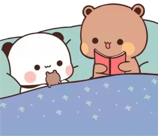 🥱 71a9e3bf ours, lecture, mignon, animal, dessin animé, sommeil whatsapp sticker