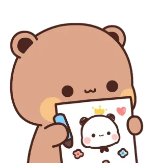 🤎 b2a51369 ours, panda, mignon, dessin, animal, dessin animé whatsapp sticker