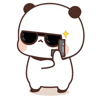 🤍 c10749bb Panda, Lunettes de soleil, Dessin animé, Mignon, Doigt d'honneur, Offensant whatsapp sticker