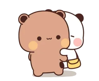 🥰 e5ece66e mignon, ours, dessin animé, kawaii, câlin, amis, panda whatsapp sticker