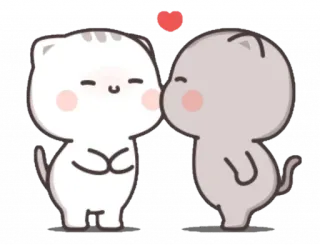🍼 20867c55 猫, 亲吻, 爱, 心, 喜爱, 可爱, 动物 telegram sticker