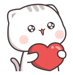 🍼 6175b623 猫, 心, 爱, 可爱, 贴纸, 动物 telegram sticker