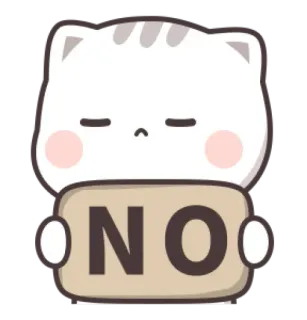 🍼 a2f13671 NO 猫, 不, 可爱, 贴纸 telegram sticker