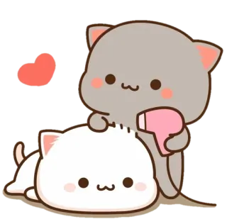 💕 1e70ef03 Katze, süß, kawaii, Herz, Cartoon, Föhn telegram sticker