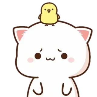 😔 48caaf27 Katze, Küken, süß, Tier, Aufkleber telegram sticker