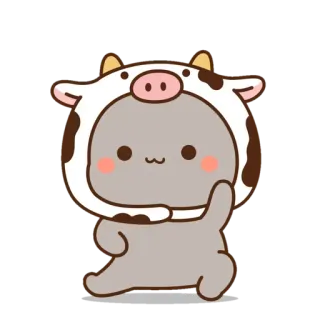 🕺 744317b9 Cartoon, Tier, Niedlich, Kuh, Fell, Kawaii telegram sticker