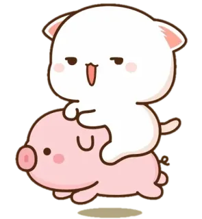 😏 9861563e Katze, Schwein, Cartoon, Tier, süß, kawaii telegram sticker