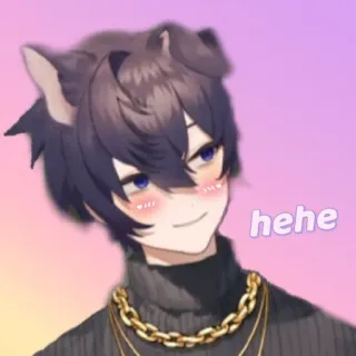 🗡 16892fcd hehe anime, manga, cartoon, meme, cute, hehe, dog ears, smirk whatsapp sticker